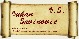 Vukan Savinović vizit kartica